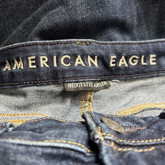 American Eagle Jeans Men 31x34 Blue Denim Slim Fit Distressed Next Level Airflex - Picture 9 of 13